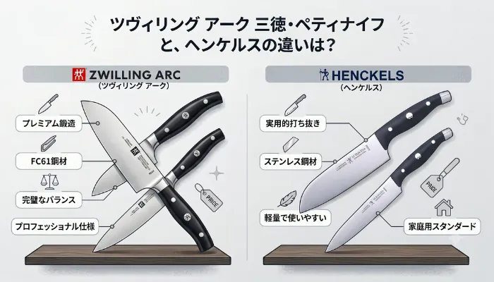 ツヴィリング アーク三徳・ペティナイフとヘンケルスの違い