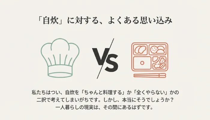 自炊VS外食の画像