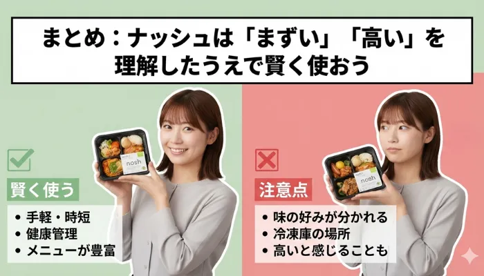 まとめ：ナッシュは「まずい」「高い」を理解したうえで賢く使おうのアイキャッチ画像