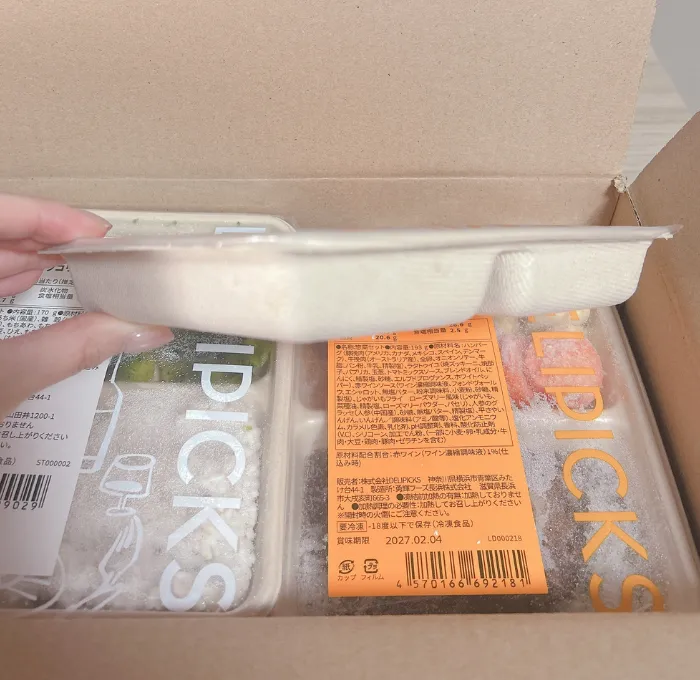 デリピックスお弁当の薄さを写した写真