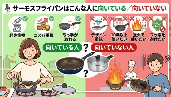 サーモスのフライパンが向いている人・向いていない人のアイキャッチ画像