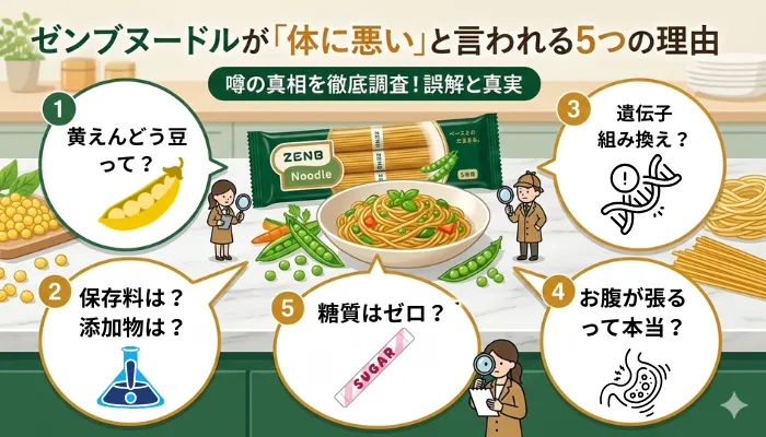 ゼンブヌードルが体に悪いと言われる5つの理由のアイキャッチ画像