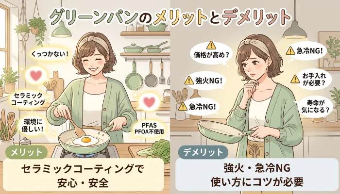グリーンパンのメリット・デメリット