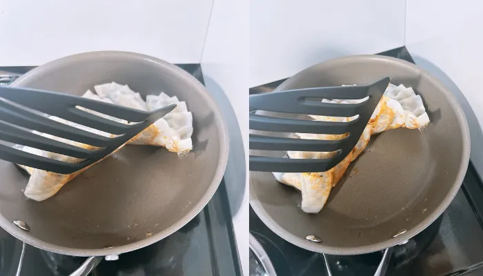 コレールのフライパンで餃子をパリッと焼けた