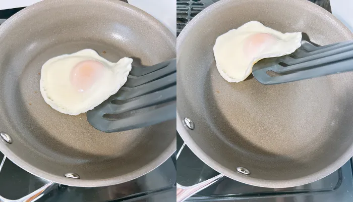 コレールフライパンで目玉焼きを焼く