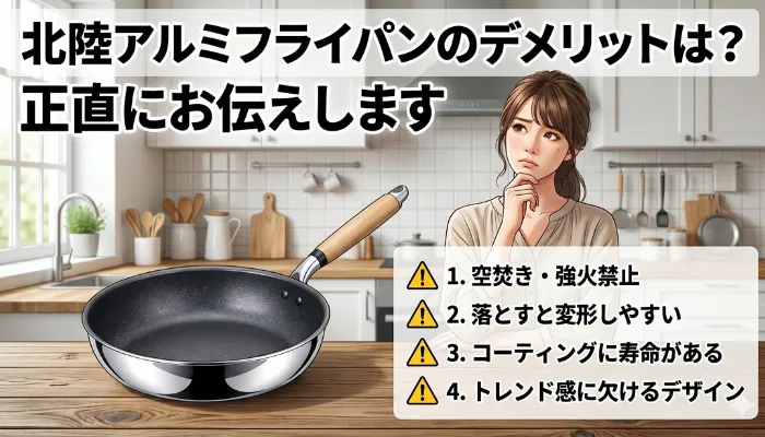 北陸アルミフライパンのデメリットは？