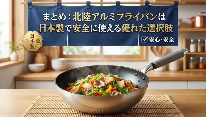まとめ:北陸アルミのフライパンは日本製で安全に使える優れた選択肢