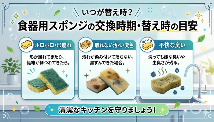 食器用スポンジの交換時期・替え時の目安