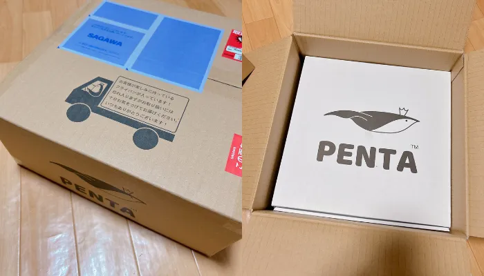 PENTAフライパンの外箱ダンボール