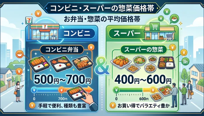 コンビニ・スーパーの惣菜価格