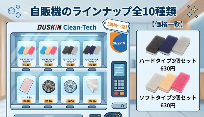 自販機のラインナップ全10種類【価格一覧】