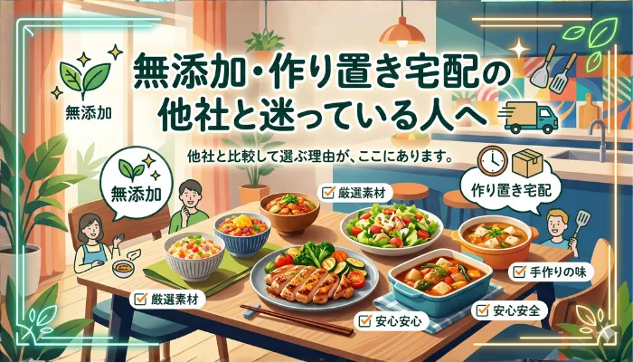 無添加・作り置き宅配の他社と迷っている人へ