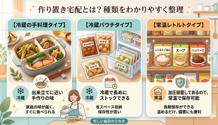 作り置き宅配とは?種類をわかりやすく整理