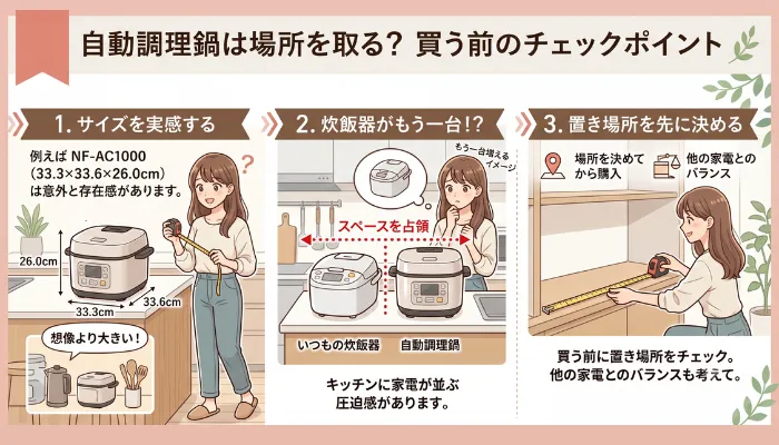 場所を取る(一人暮らしのキッチンには特に)