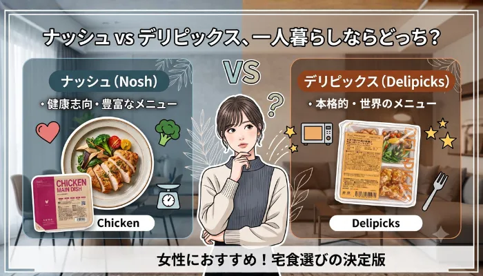ナッシュ vs デリピックス、一人暮らしならどっち?