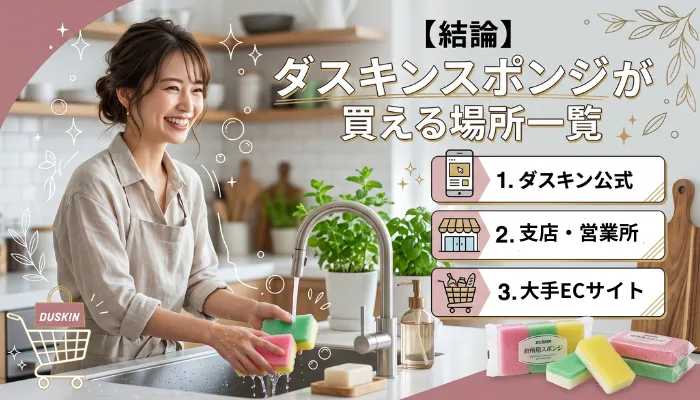 【結論】ダスキンスポンジが買える場所一覧