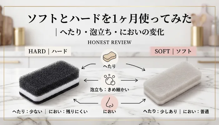 ソフトとハードを1ヶ月使ってみた|へたり・泡立ち・においの変化