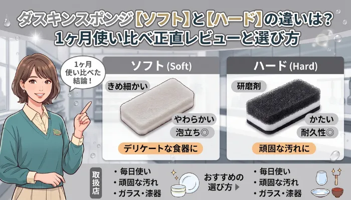 ダスキンスポンジ ソフトとハードの違いは?