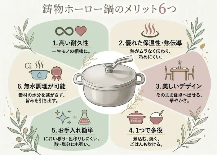 鋳物ホーロー鍋のメリット6つ
